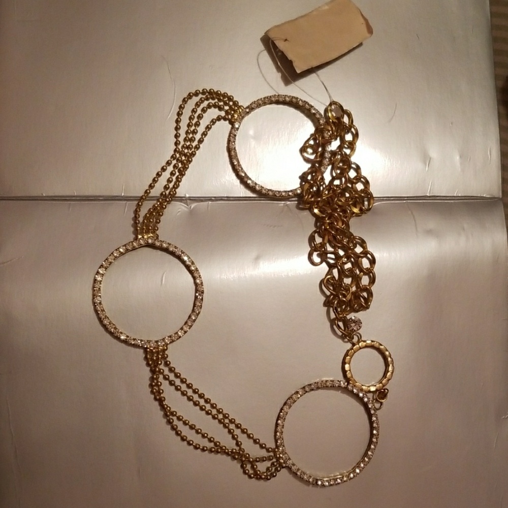 Gold fashion belt with rhinestones
